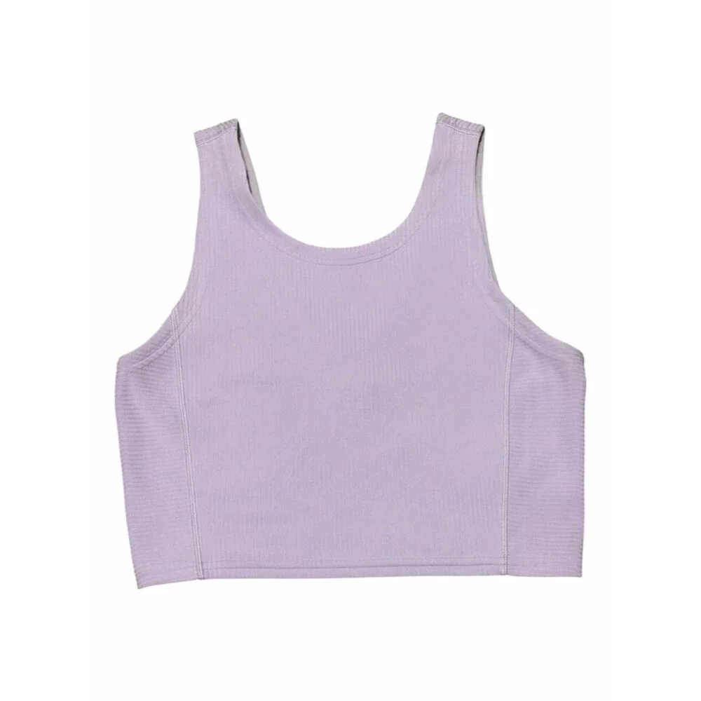 Lululemon Ribbed Softstreme Cropped Tank Top Lilac Ether Size 6 EUC